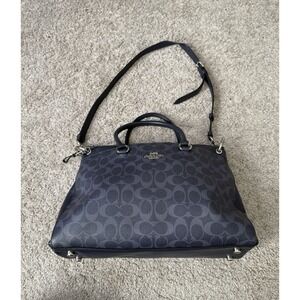 COACH‎ Signature Navy Leather Shoulder Bag 20a Quiet Luxury Minimalist Classy